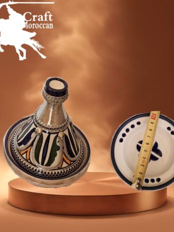 طاجين 10.5 من الفخار مزخرف بالمعدن