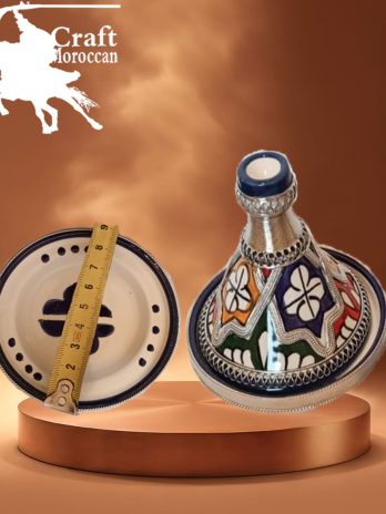 طاجين 9 من الفخار مزخرف بالمعدن
